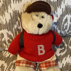 Starbucks Bearistas Plush 2002 Back to School bear - Boston - cap, backpack